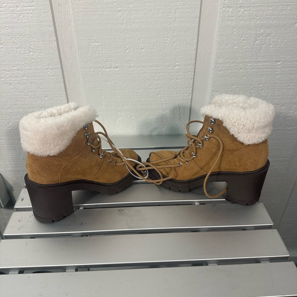 MARC FISHER LTD Mlvacinta Leather Shearling Booties Size 5 NWOT - Picture 8 of 9